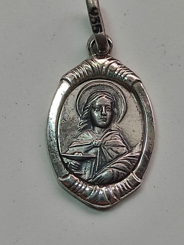 Medalla Santa Lucia Plata 925 20 Mm Kendra Joyas