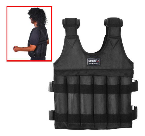 Colete Pesado 110lbs Pesos Ajustáveis Jaqueta Respirável