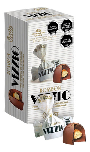 Bombones De Chocolate Vizzio 432grs ( 45 Unidades)