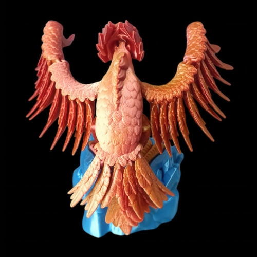 Figura De Ave Fenix Articulada Impresa En 3d