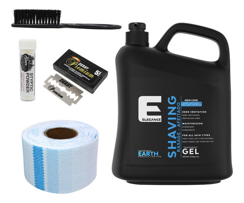 Kit Barbería Elegance Para Rasurado Afeitado Con Gel 2 L 5pz