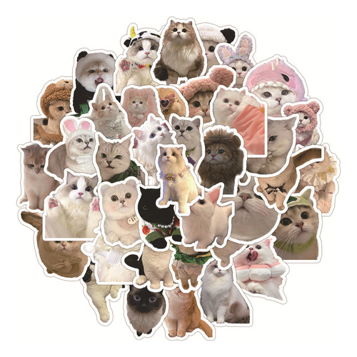 Pegatinas De Dibujos Animados De Gato Kawaii Para Niños Cal