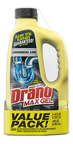 Max Gel Removedor De Obstrucciones, Línea Comercial, 42 Oz, 