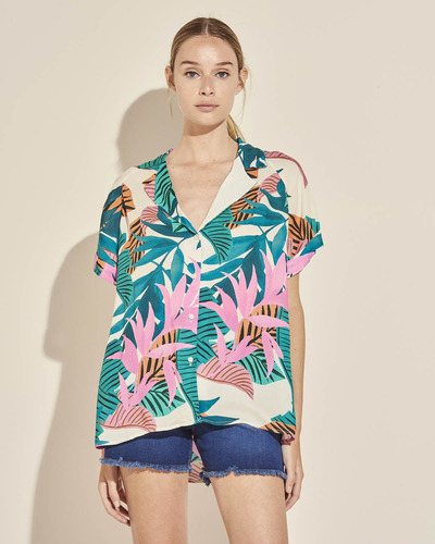 Imagen 1 de 5 de Camisa Portsaid Print Hawaian Manga Corta Para Mujer