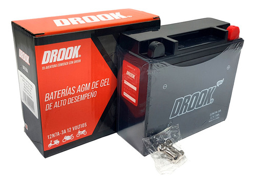 Bateria Motos Drook 12n7a-3a Gel 12v 7ah Skua Storm Nx