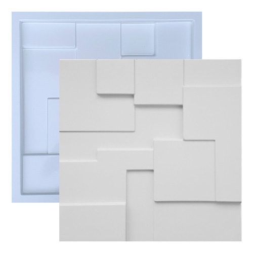 Forma Molde Pra Gesso 3d Cimento Abs  Mosaico Cubos 40x40