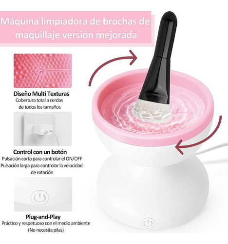 Maquina Limpiadora De Pinceles De Maquillaje Eléctrica,