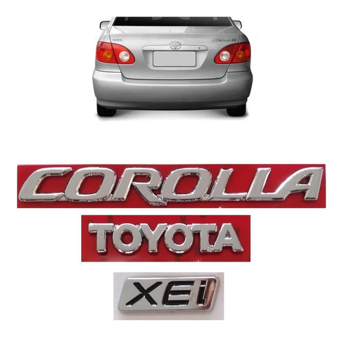 Emblema Letreiro Toyota Corolla Xei 2003 A 2007 Tampa Kit