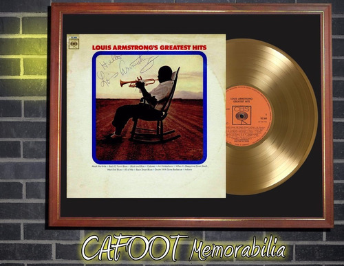 Louis Armstrong Greatest Hits Tapa Lp Firmada Y Disco Oro