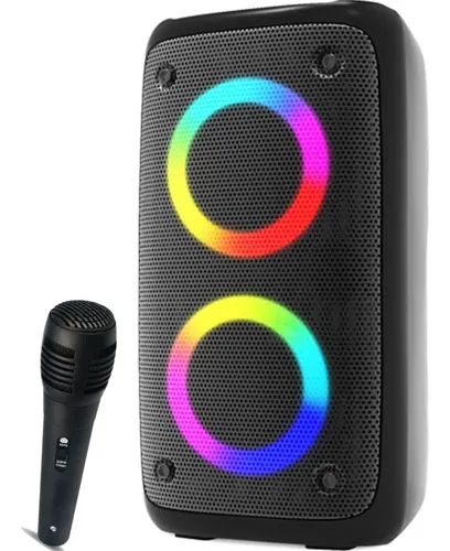 comprar Caixa De Som Bluetooth Potente Led Rgb Portátil + Microfone