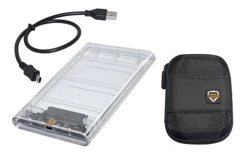 Caja Externa Case Sata Disco Duro 2.5'' Usb 2.0 Transparente