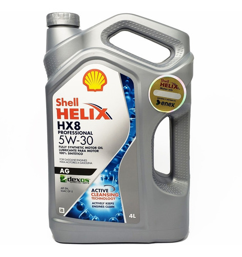 Imagen 1 de 1 de Aceite Motor Shell Helix Hx8 5w30 Professional Sintético 4lt
