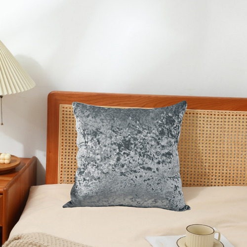 Funda De Almohada Elástica Q De Terciopelo Dorado Con Diaman