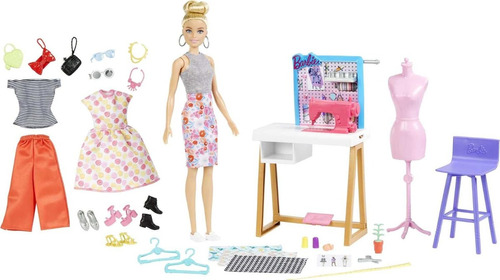 Barbie Diseñadora De Modas Muñeca Accesorios Juguete Niñas