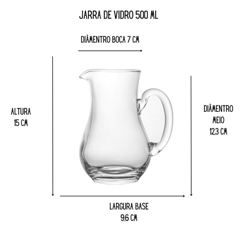 Jarra De Vidro Acqua 500ml Nek