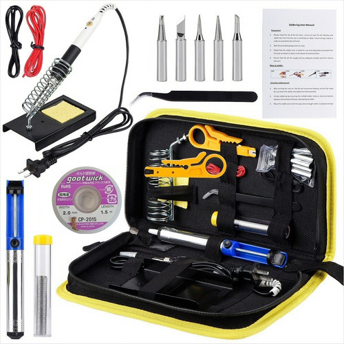 Imagen 2 de 9 de Kit Cautín Soldador Para Electrónica 60w, 16 Accesorios.
