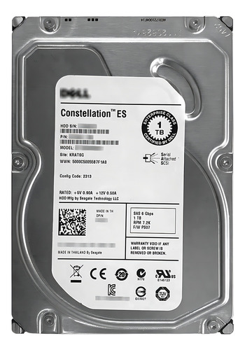 Servidor HD P/ Dell Poweredge T340 T330 T320 T310 T300 T20 T140 T130 T110 Ii 1 TB 7,2k 6 Gb/s 3.5 Dell