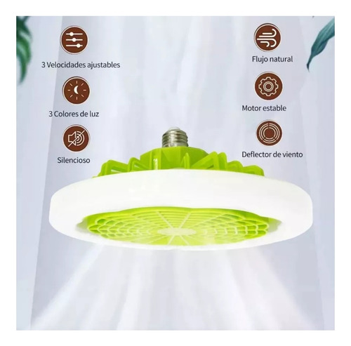 2 En 1 Ventilador De Techo Cerrado Blanco Con Luz