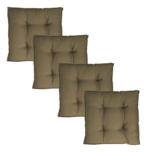 Kit 4 Assentos Almofada Futon 45x45 Novita - Diversas Cores Cor Cáqui