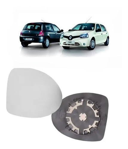 Vidrio Espejo Izquierdo Plano Renault Clio Mio Base Plast. 