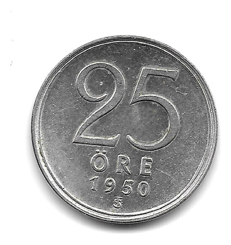 Suecia Moneda De 25 Ore De Plata Año 1950 Km 816 - Excel.+
