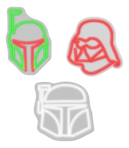 comprar Kit Letreros Neon Flex Boba Fett's Y Darth Vader Star Wars
