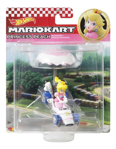 Juguete Hot Wheels De Mario Kart Princess Peach Fundido A Pr