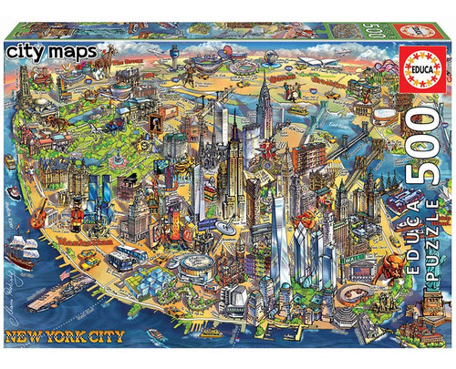 Puzzle Rompecabezas 500 Pzs Educa Mapa De Nueva York  18453