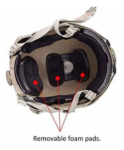 Imagen 4 de 9 de Emersongear Casco Rápido Ajustable Táctico, Casco Estilo M