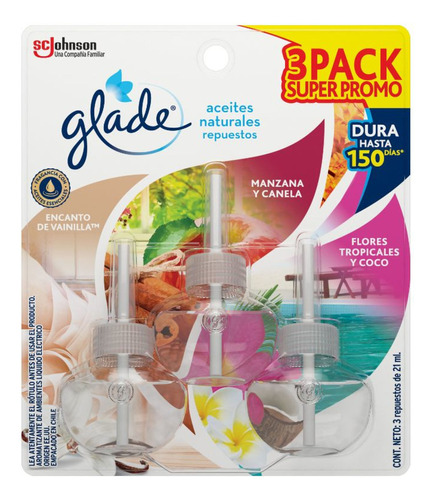 Repuestos Aceites Naturales Aroma Mix 3u 21ml Glade