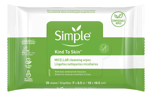 Simple Kind To Skin Facial Care Toallitas Micelares 25 Ct