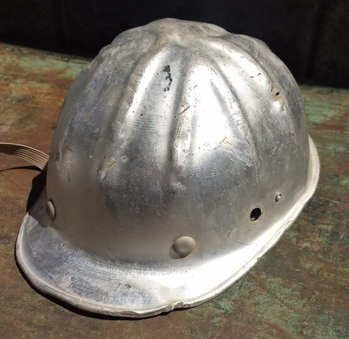 Casco Antiguo Aluminio Militar Ingeniero Vintage