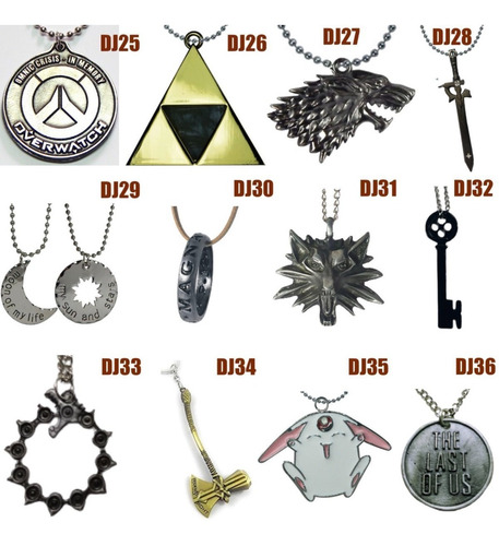 Imagen 3 de 4 de Collar Mayoreo 10pzs Nanatsu Taizai Witcher Naruto Uncharted