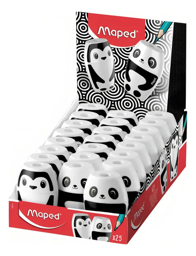 Apontador Com Depósito Escolar Shakky Panda 1 Furo Maped