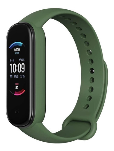 Imagen 2 de 3 de Smartwatch Amazfit Bands Band 5 1.1" caja de policarbonato negra, malla olive de tpu A2005