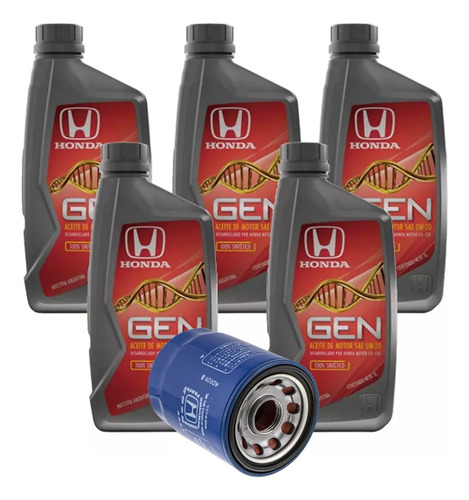 Kit Aceite Gen X 5lts + Filtro Aceite Original Honda