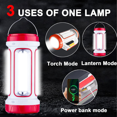 Luces Solares Para Campamento, Linterna Recargable, Batería