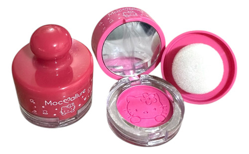 Rubor Maquillaje Colorete Hello Kitty C/espejo Y Aplicador