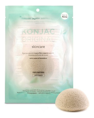 Konjac Esponja Facial Fina Arcilla Verde Francesa Natural