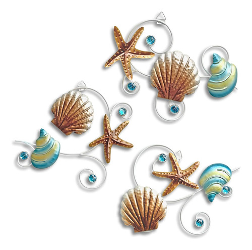 Beach Wall Decor Seashell Starfish Metal Wall Decor Ocean Th