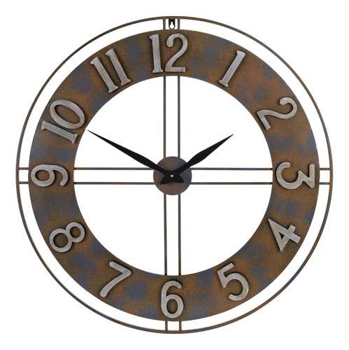 Old Oak Reloj De Pared De Metal Grande De 30 Pulgadas Con Nu