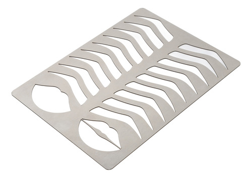 Para Plantillas Para Cejas Y Labios, Plata Cepillada, Acero