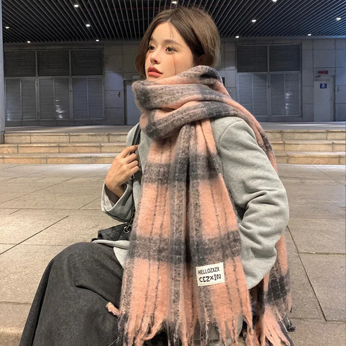 Bufanda A Cuadros Para Invierno, Cálida Para Cuello