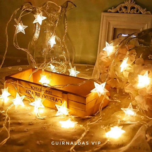 Guirnalda Estrellas Led A Pilas Luz Cálida