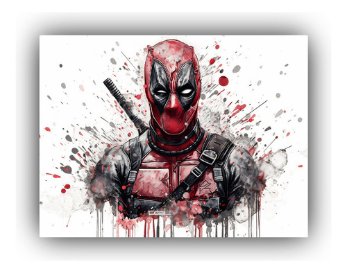 Arte De Pared Lienzo De Tela Dead Pool Habitación 30x20cm