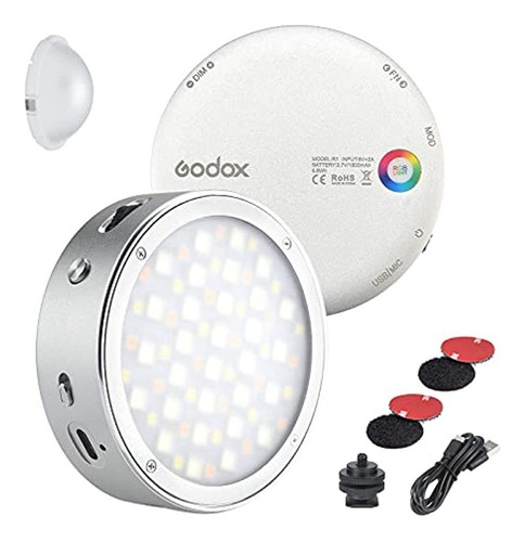 Luz De Video Led Godox R1 Rgb, Mini Luz Led Recargable A Tod