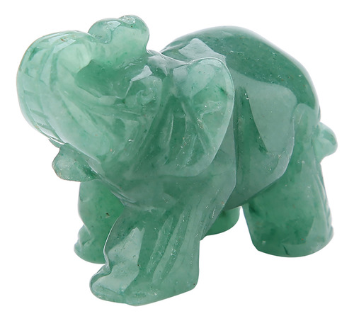 Figura De Elefante De Cristal De 2 Pulgadas Tallada En Jade