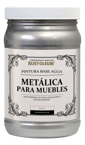 Rust-oleum Pintura Metálica Para Muebles Satinado 946 Ml Color Plata