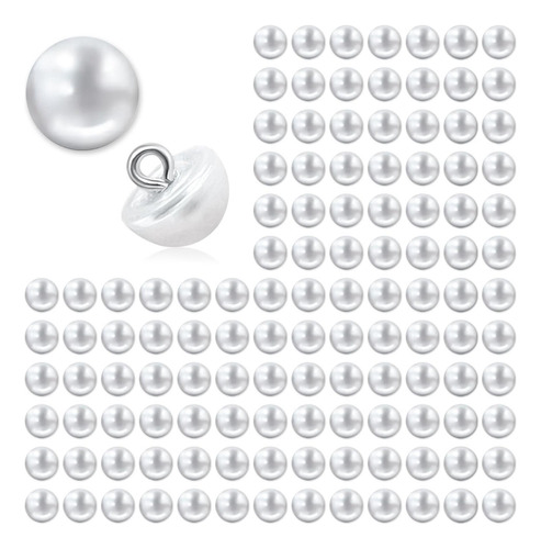 120 Pcs Botones De Perlas De 10 Mm Con Botones De Perla De