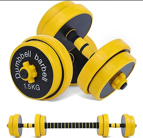 Imagen 4 de 9 de Set De Mancuerna Ajustable Con Borde De Goma 20kg